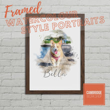 Load and play video in Gallery viewer, Framed Watercolour Style Pet Portrait
