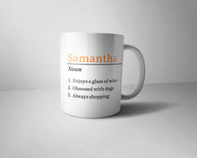 Load image into Gallery viewer, Name - Dictionary Definition Mug - Personalised

