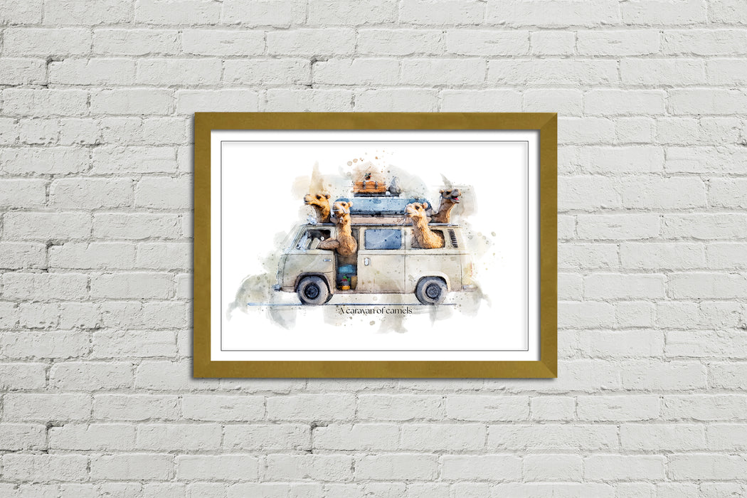 A Caravan of Camels – Framed Wall Art Print