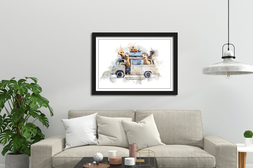 A Caravan of Camels – Framed Wall Art Print