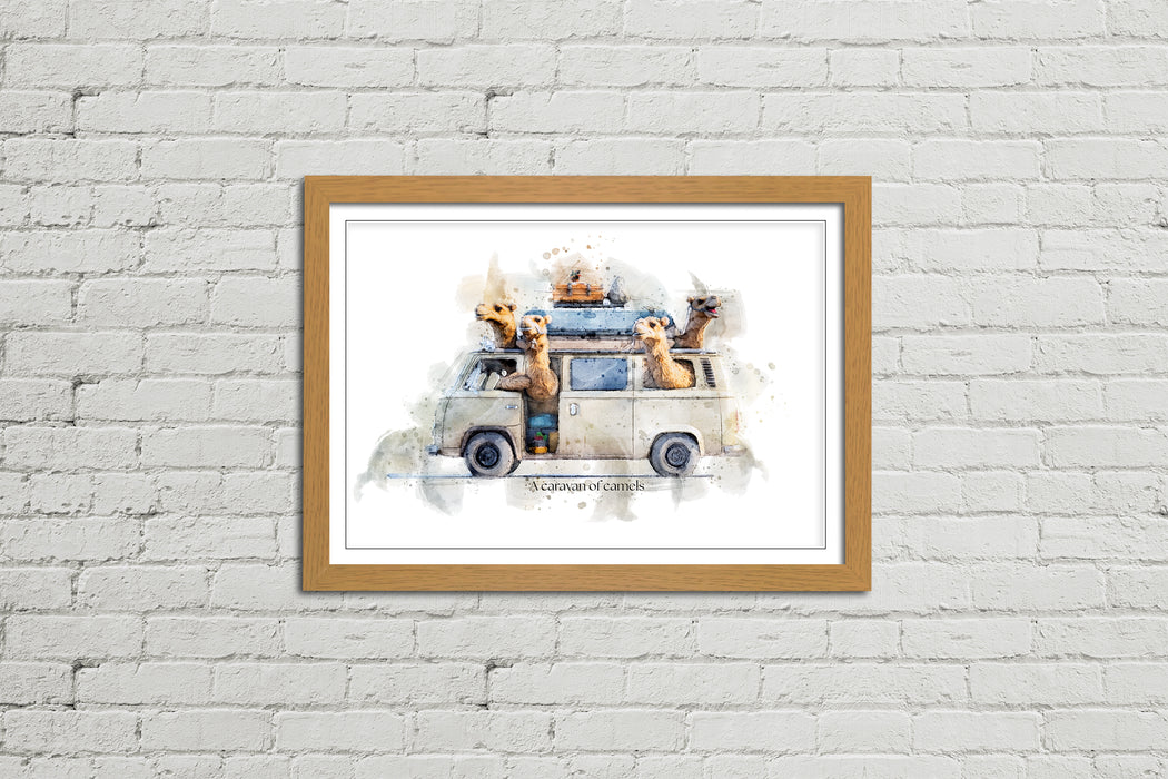A Caravan of Camels – Framed Wall Art Print