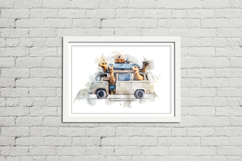 A Caravan of Camels – Framed Wall Art Print