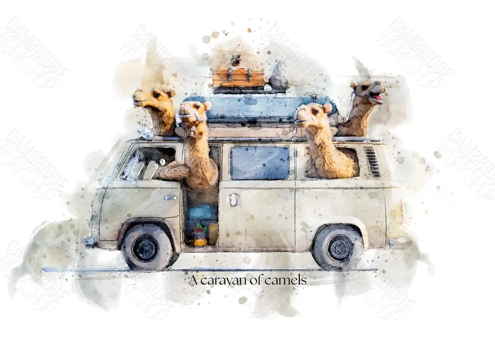A Caravan of Camels – Framed Wall Art Print
