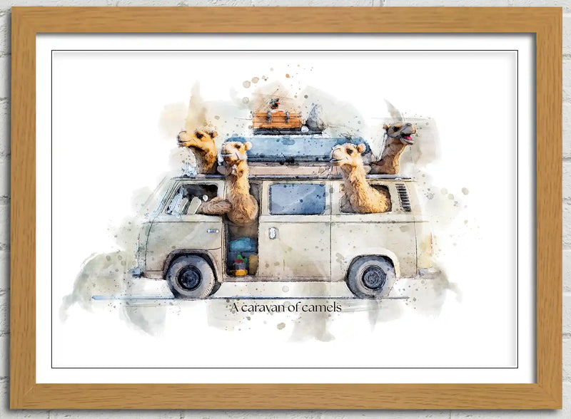 A Caravan of Camels – Framed Wall Art Print