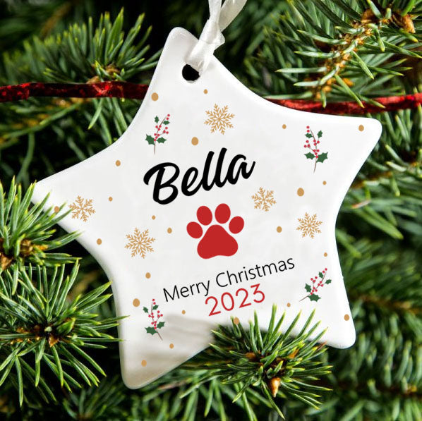 Dog Merry Christmas - Ceramic Star Decoration for Dogs