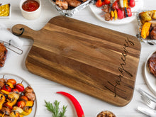 Load image into Gallery viewer, Large Acacia Serving Board - Personalised With Family Name
