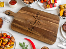 Load image into Gallery viewer, Large Acacia Serving Board - Personalised Surname and Year
