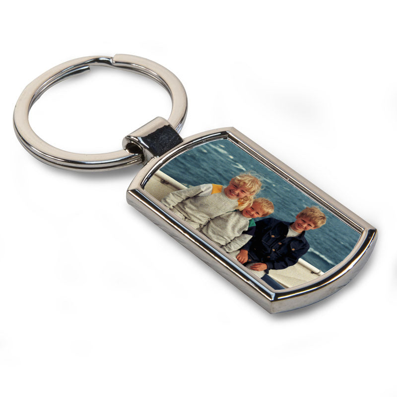 Personalised Photo - Tag Shaped Metal Key Ring
