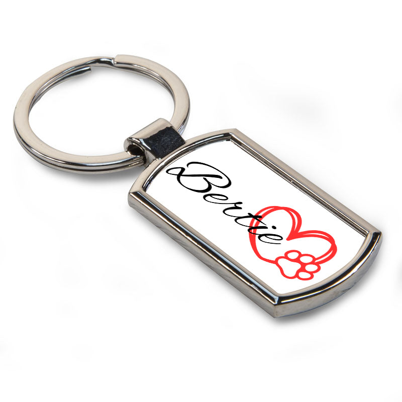 Pet Name Tag Shaped Metal Key Ring