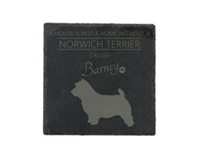 Load image into Gallery viewer, A house is not a home without a dog called ... personalised slate coasters
