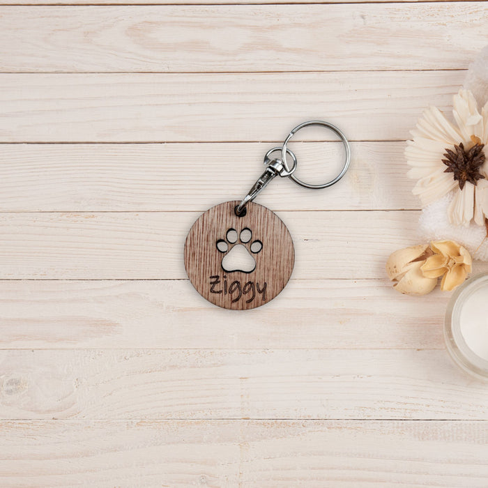 Personalised Paw Print Key Ring