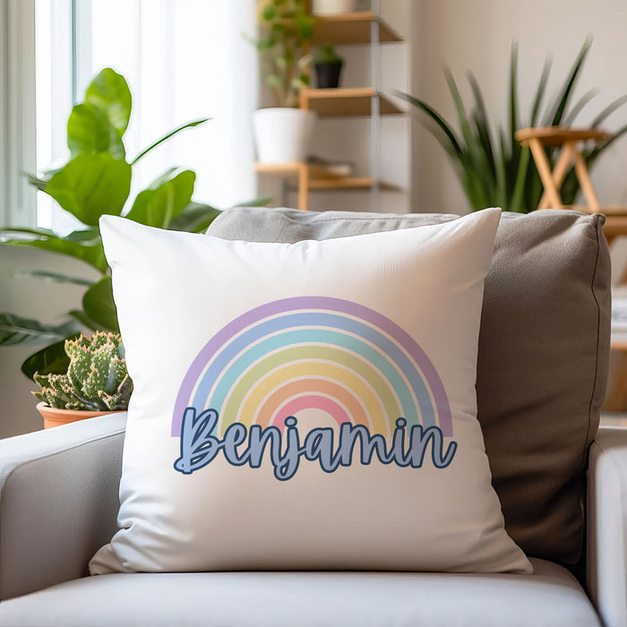 Pastel Rainbow Cushion - Personalised with name