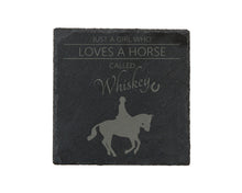 Load image into Gallery viewer, Love Horses - Personalised Slate Coaster
