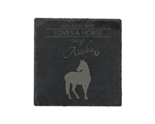 Load image into Gallery viewer, Love Horses - Personalised Slate Coaster
