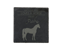 Load image into Gallery viewer, Love Horses - Personalised Slate Coaster
