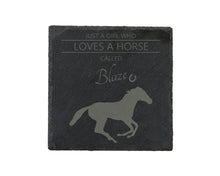 Load image into Gallery viewer, Love Horses - Personalised Slate Coaster
