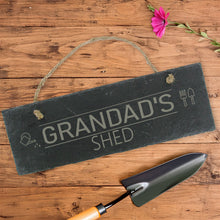 Load image into Gallery viewer, Slate Hanging Sign - Personalised Garden Shed - Large
