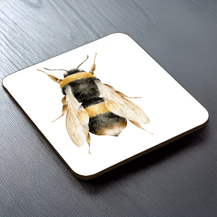 Bee themed coasters - personalised with name