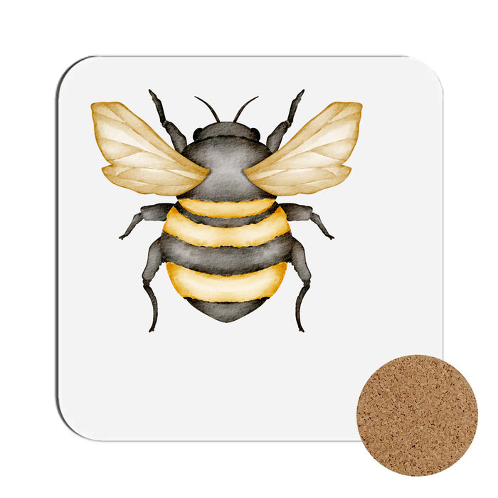 Bee themed coasters - personalised with name