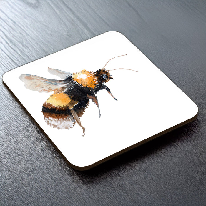 Bee themed coasters - personalised with name