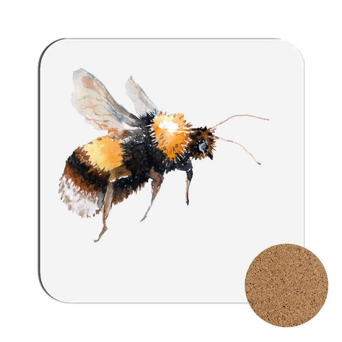 Bee themed coasters - personalised with name