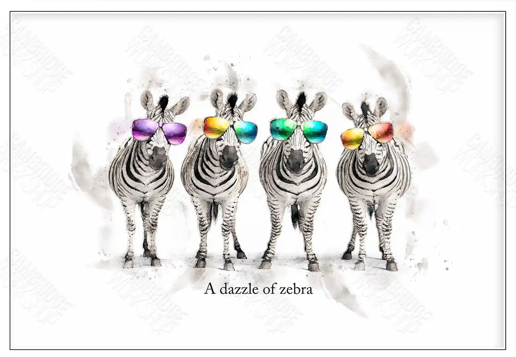 A Dazzle of Zebra – Framed Wall Art Print