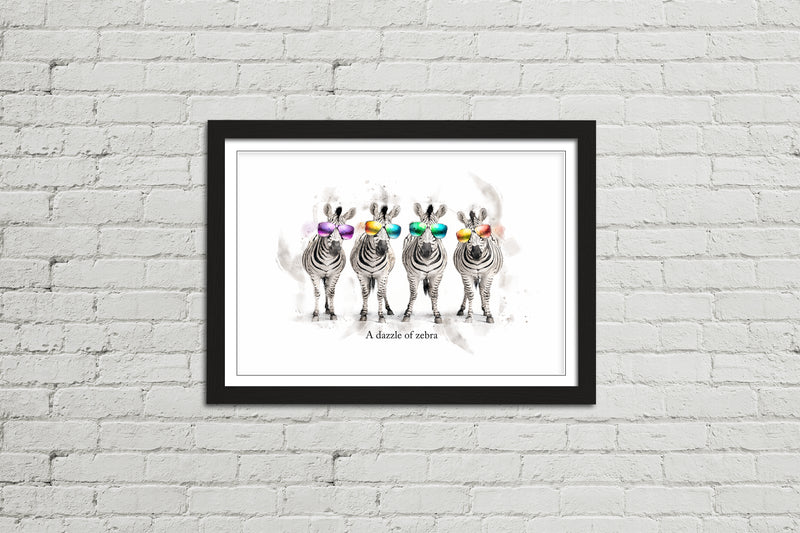 A Dazzle of Zebra – Framed Wall Art Print