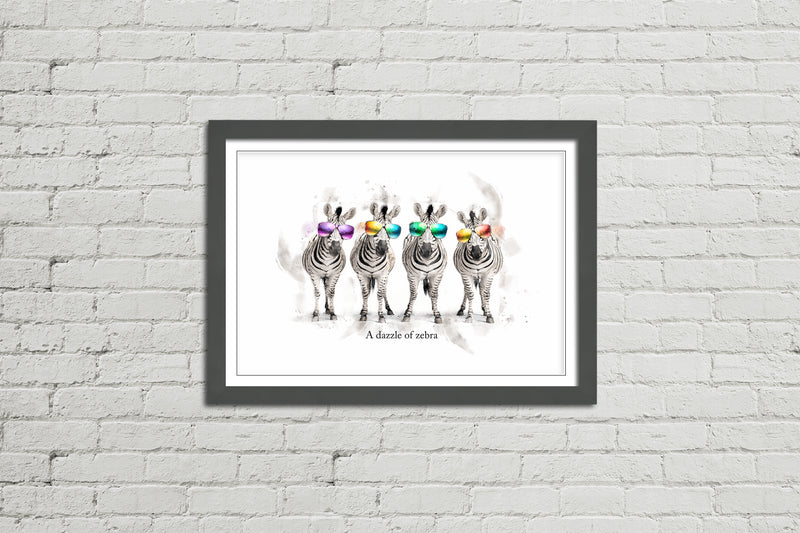 A Dazzle of Zebra – Framed Wall Art Print
