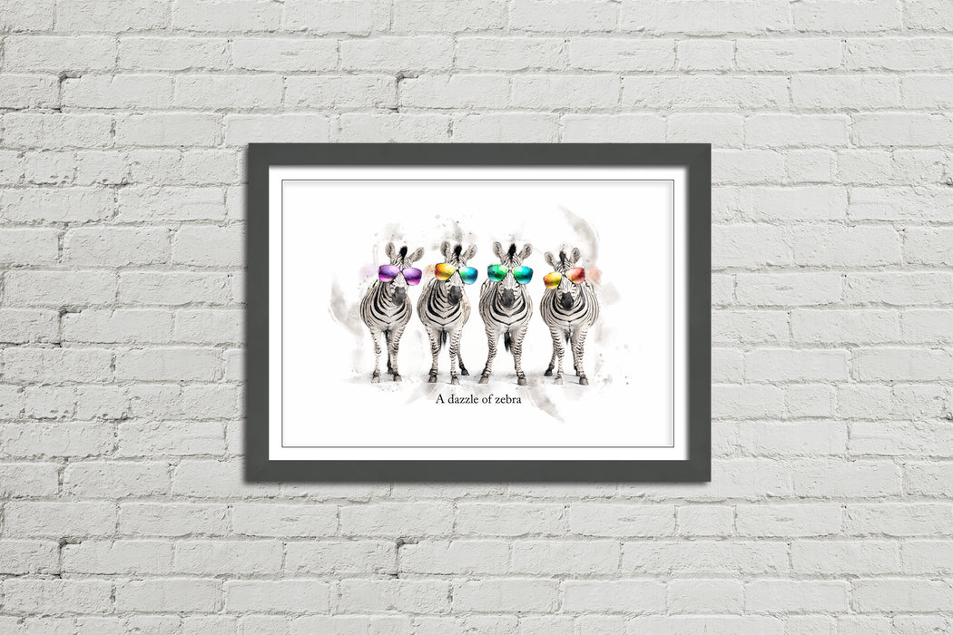 A Dazzle of Zebra – Framed Wall Art Print