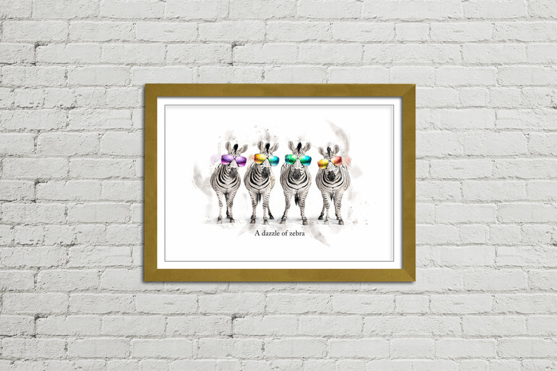 A Dazzle of Zebra – Framed Wall Art Print