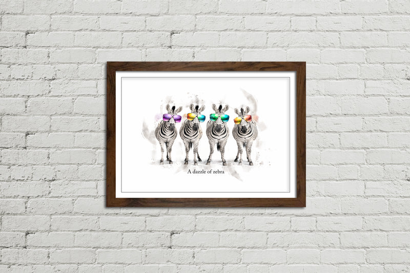 A Dazzle of Zebra – Framed Wall Art Print
