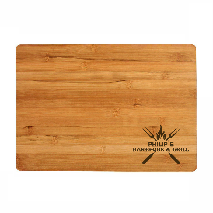 Barbeque & Grill Themed Chopping / Serving Board - Forks & Flame -  Personalised