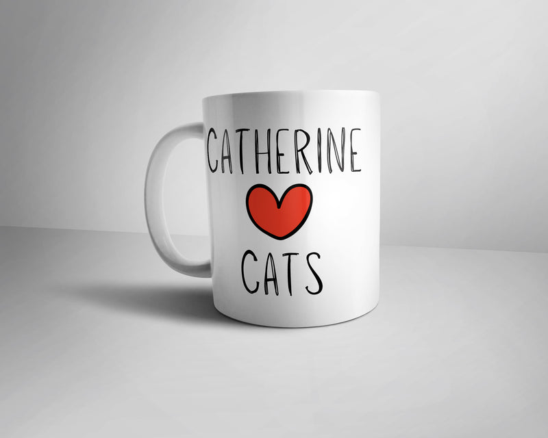 I Love Cats - Personalised Mug