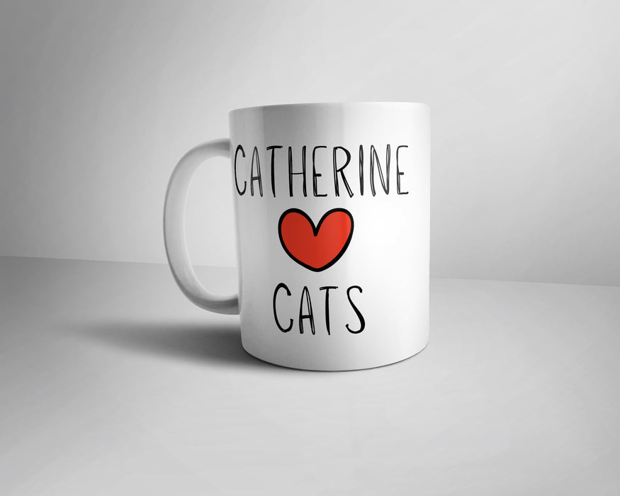 I Love Cats - Personalised Mug