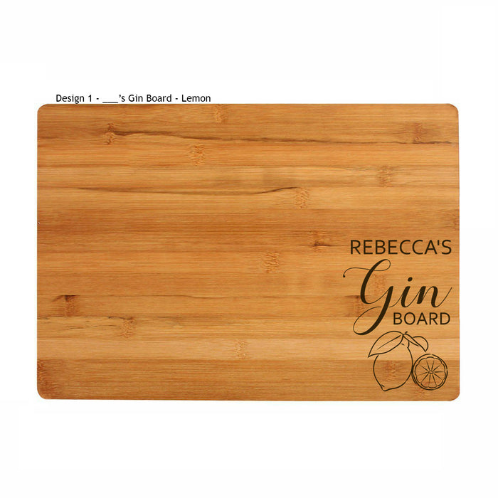 Cocktail Preparation Board (Lemons) - Personalised With A Name