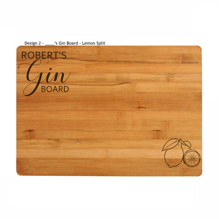 Cocktail Preparation Board (Lemons Split) - Personalised With A Name