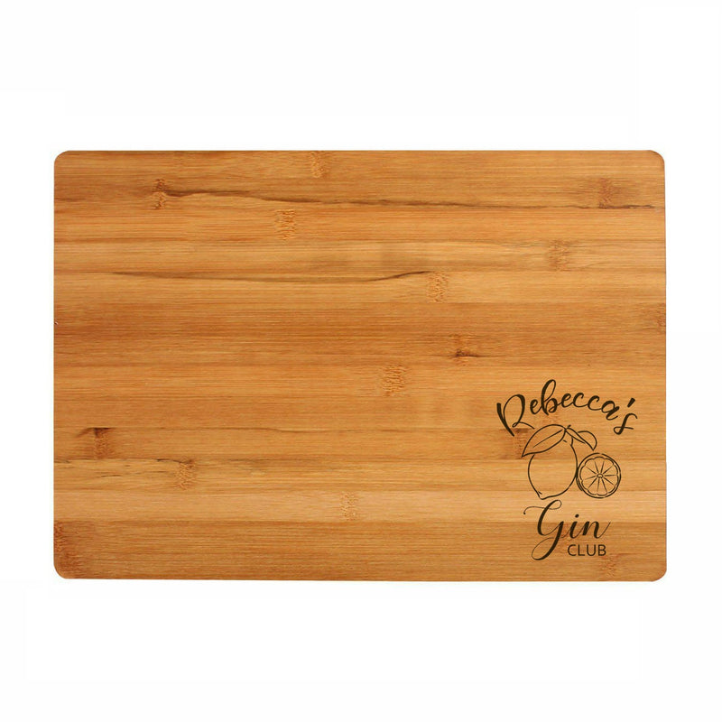 Cocktail Preparation Board (Lemon Gin Club) - Personalised With A Name