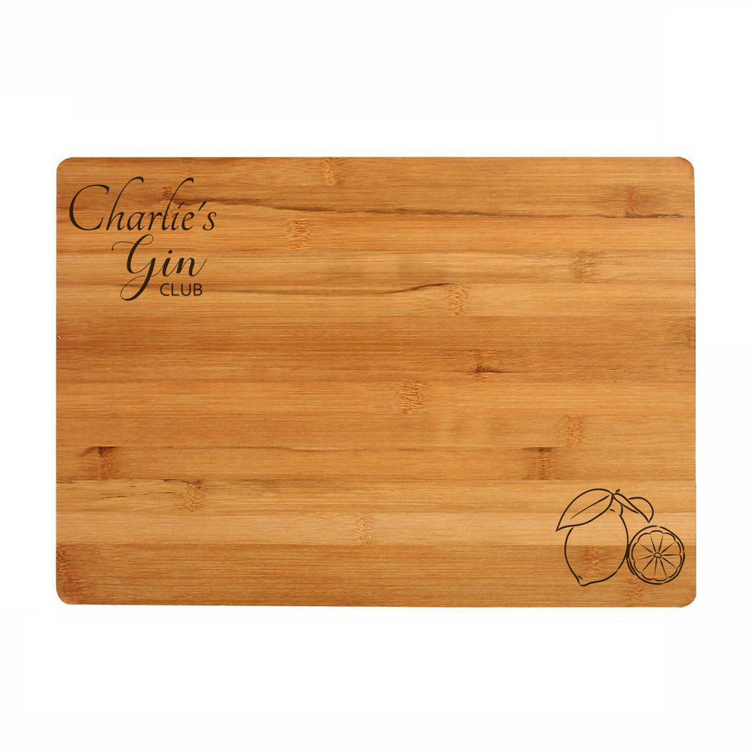 Cocktail Preparation Board (Gin Club) - Personalised With A Name