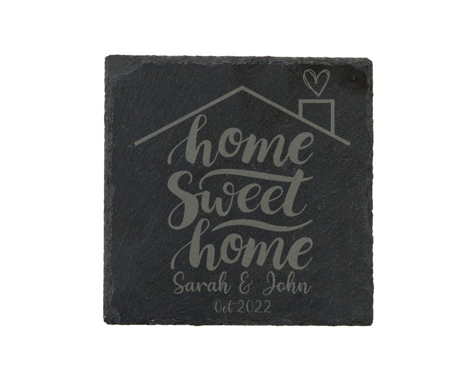 Home Sweet Home - Personalised Slate Coaster