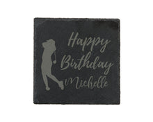 Load image into Gallery viewer, Happy Birthday - Golf - Personalised Slate Coaster
