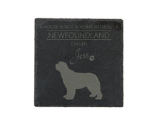 Load image into Gallery viewer, A house is not a home without a dog called ... personalised slate coasters
