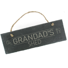 Load image into Gallery viewer, Slate Hanging Sign - Personalised Garden Shed - Large
