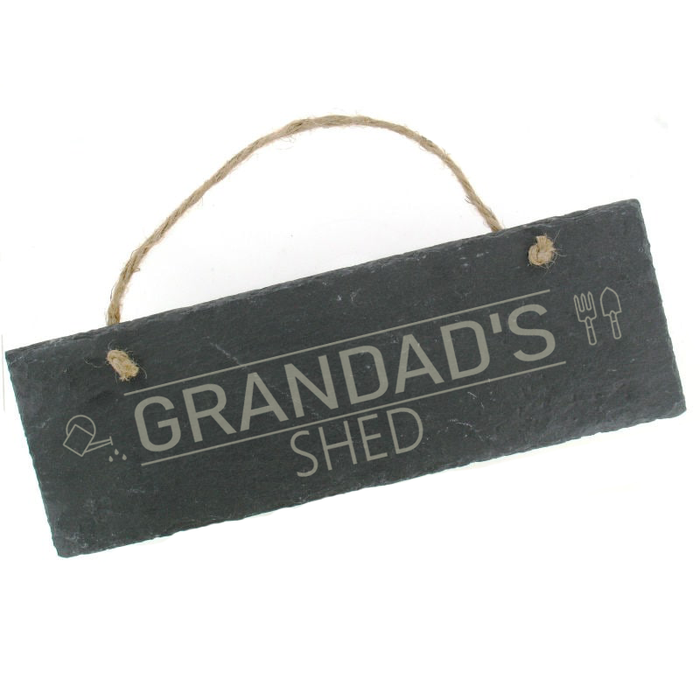 Slate Hanging Sign - Personalised Garden Shed - Large