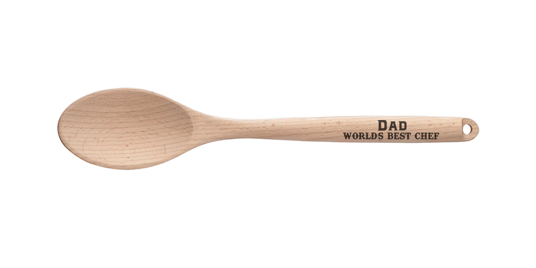 Worlds Best Chef - Wooden Spoon - Personalised With Name