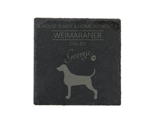 Load image into Gallery viewer, A house is not a home without a dog called ... personalised slate coasters
