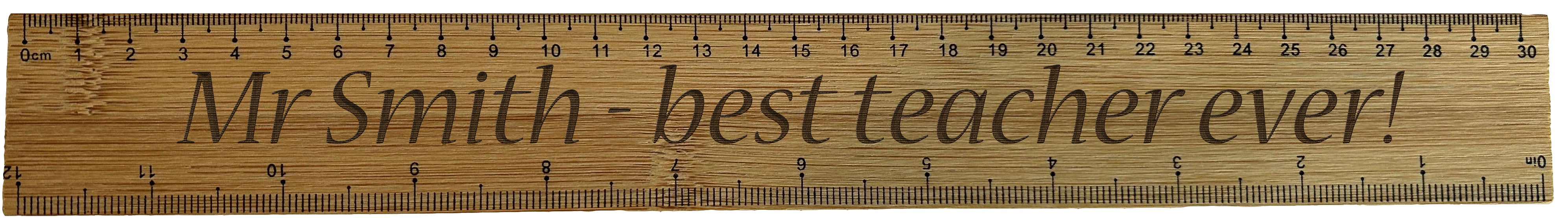 Personalised Bamboo 30cm Ruler