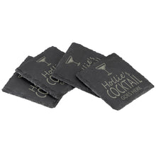 Load image into Gallery viewer, Cocktail Goes Here Slate Coaster - Perfect Gift For A Cocktail Lover - Personalised With Name
