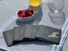 Load image into Gallery viewer, A house is not a home without a dog called ... personalised slate coasters
