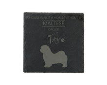 Load image into Gallery viewer, A house is not a home without a dog called ... personalised slate coasters
