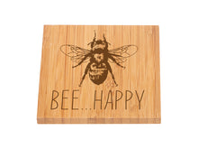 Load image into Gallery viewer, Bee... Happy Bamboo Coaster
